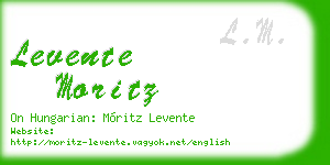 levente moritz business card
